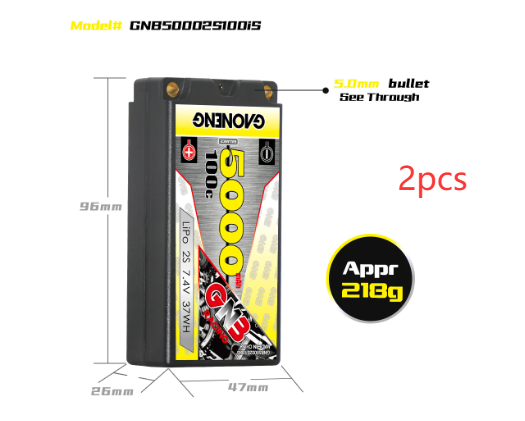 Lipo Battery 2S 7.4V Shorty Pack - 2 unidades de bateria LiPo GNB