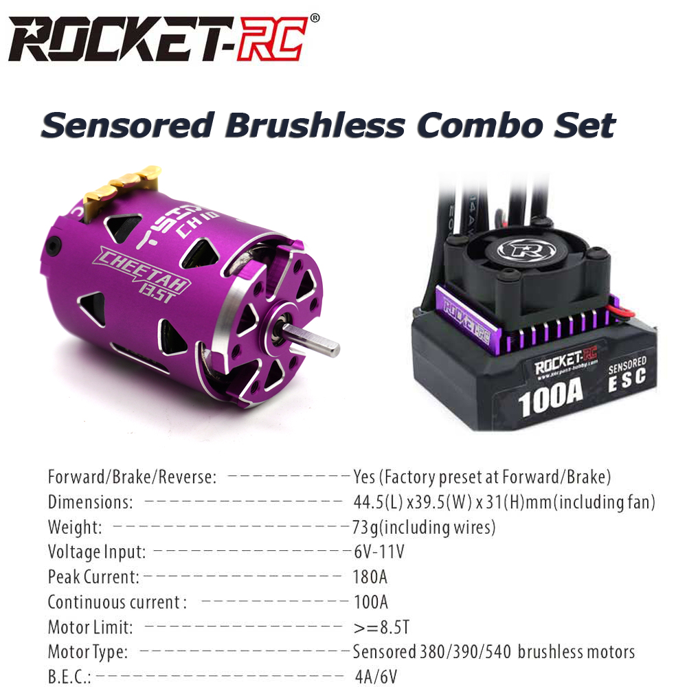 Brushless Motor Sensored 10.5T 13.5T - 1/10 peças de carro de corrida