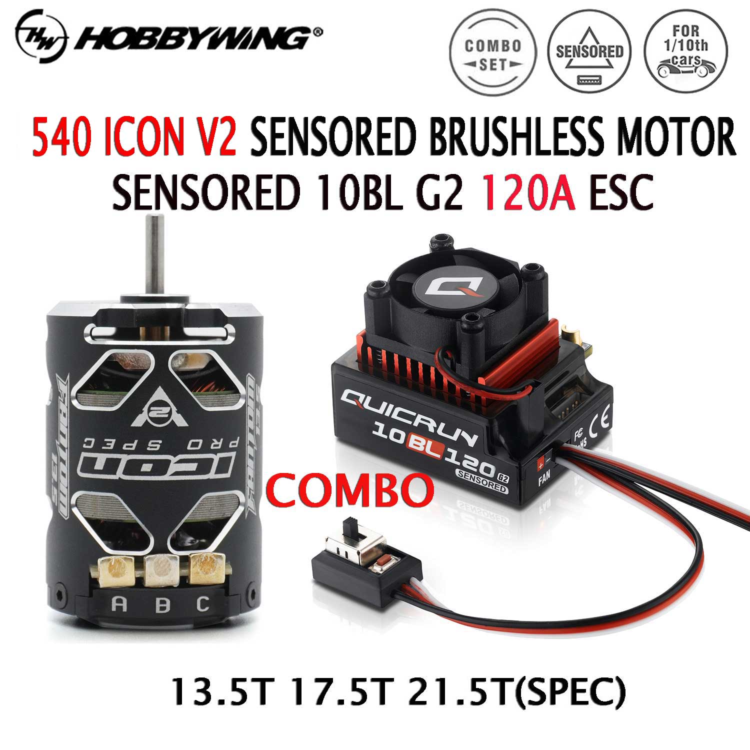 Brushless Esc Sensored 120A Rc Drift - Hobbywing 10BL G2 120A ESC com