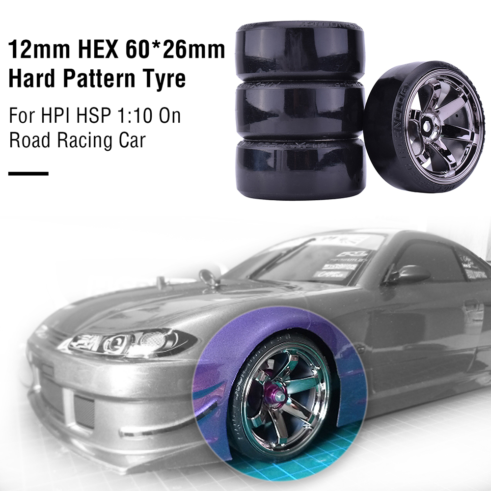 4 PCS Padrão Duro Pneus Drift  - Rc Drift Car Hard Plastic Tires 1/10 avaliação e preço