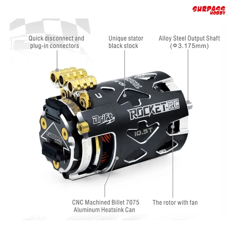 Motor Surpass Hobby Rocket-RC  - Brushless Motor Sensored 10.5T 13.5T avaliação e preço