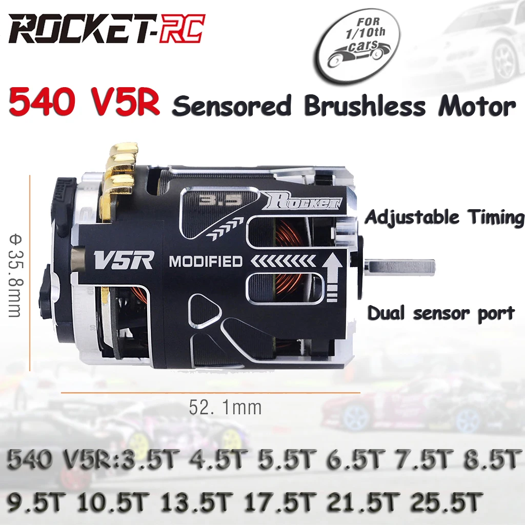 SkyDElROCKET RC 540 V5R 6.5T 8 - Brushless Motor Sensored 10.5T 13.5T avaliação e preço
