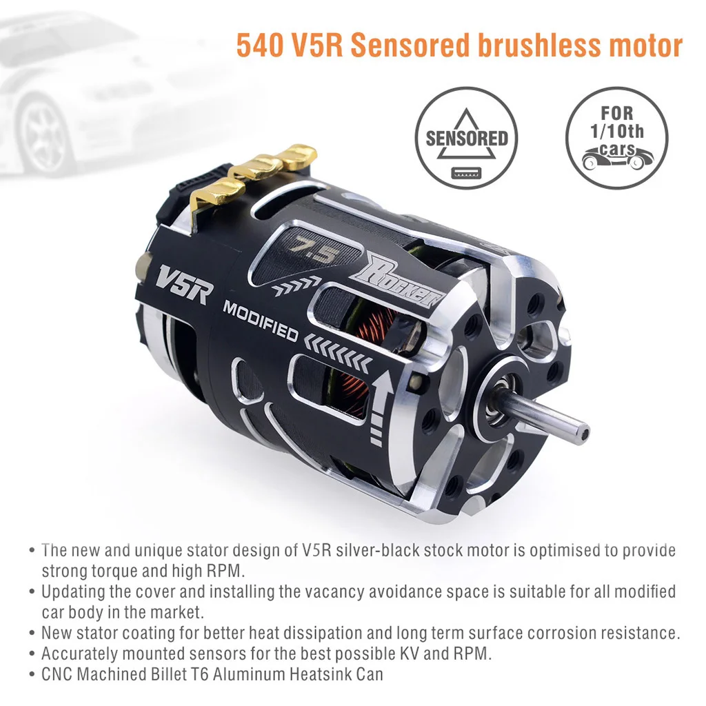 SkyDElROCKET RC 540 V5R 6.5T 8 - Brushless Motor Sensored 10.5T 13.5T avaliação e preço