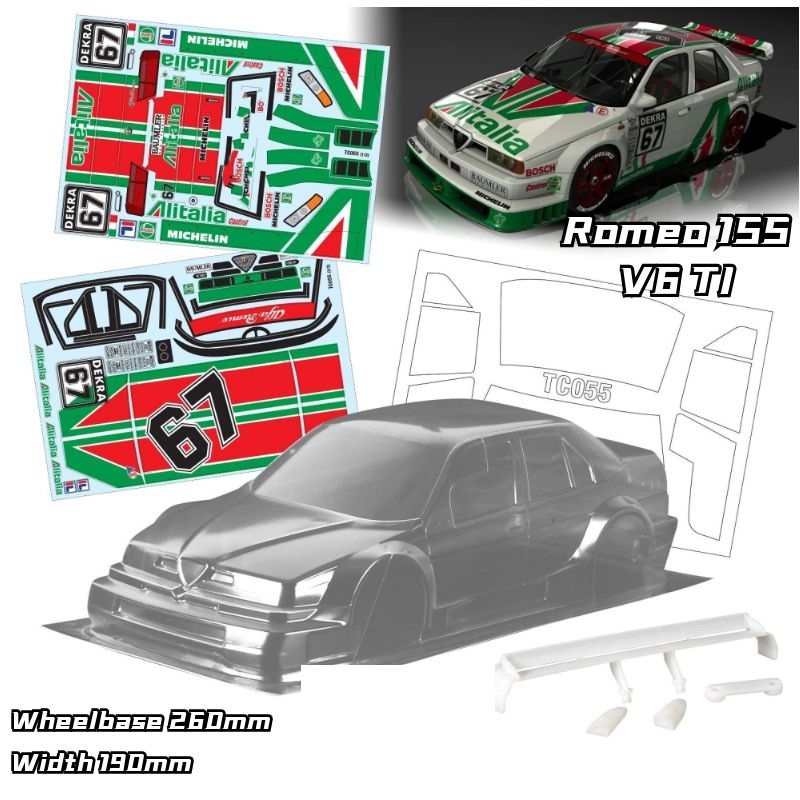 1/10 Romeo 155 V6 TI RC PC cor - Rc Drift Car Body Shell Painted avaliação e preço
