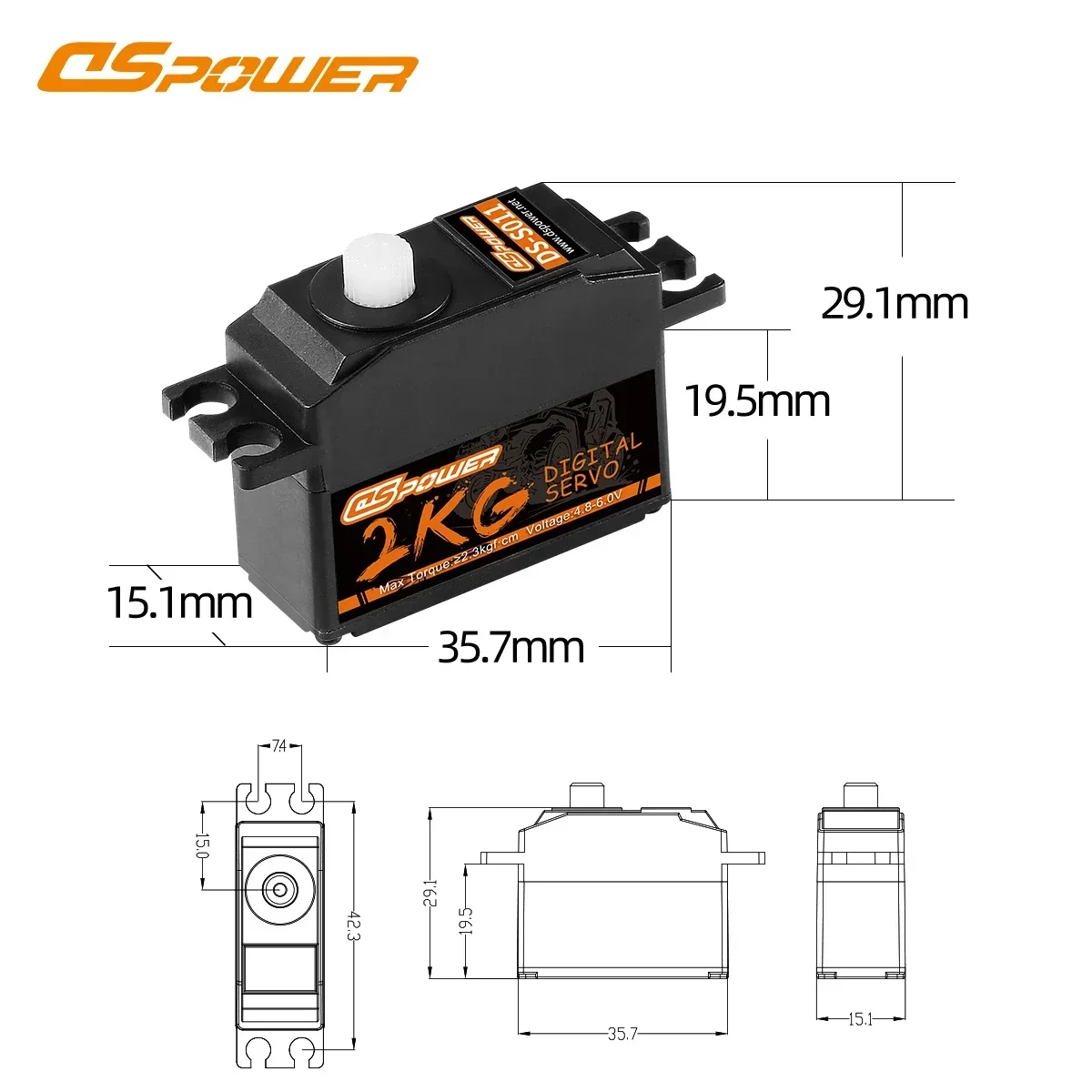 Dspower 2kg à prova d'água, se - Servo Digital High Speed Low Profile avaliação e preço