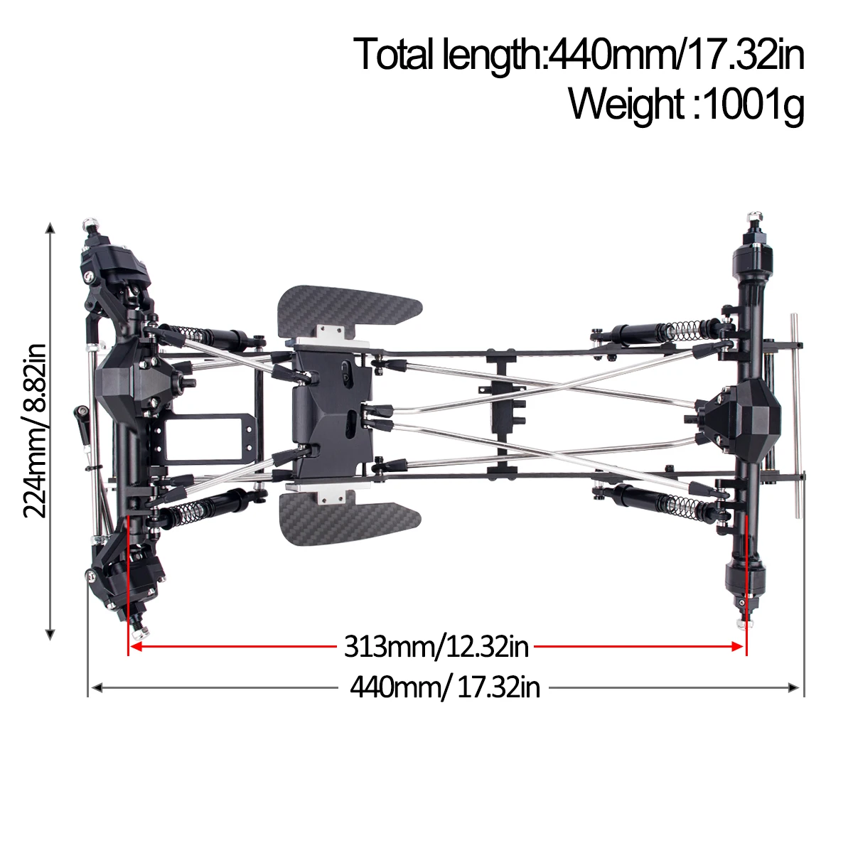 Kit de Chassi LCG em Fibra de  - Rc Drift Chassis Carbon Fiber avaliação e preço